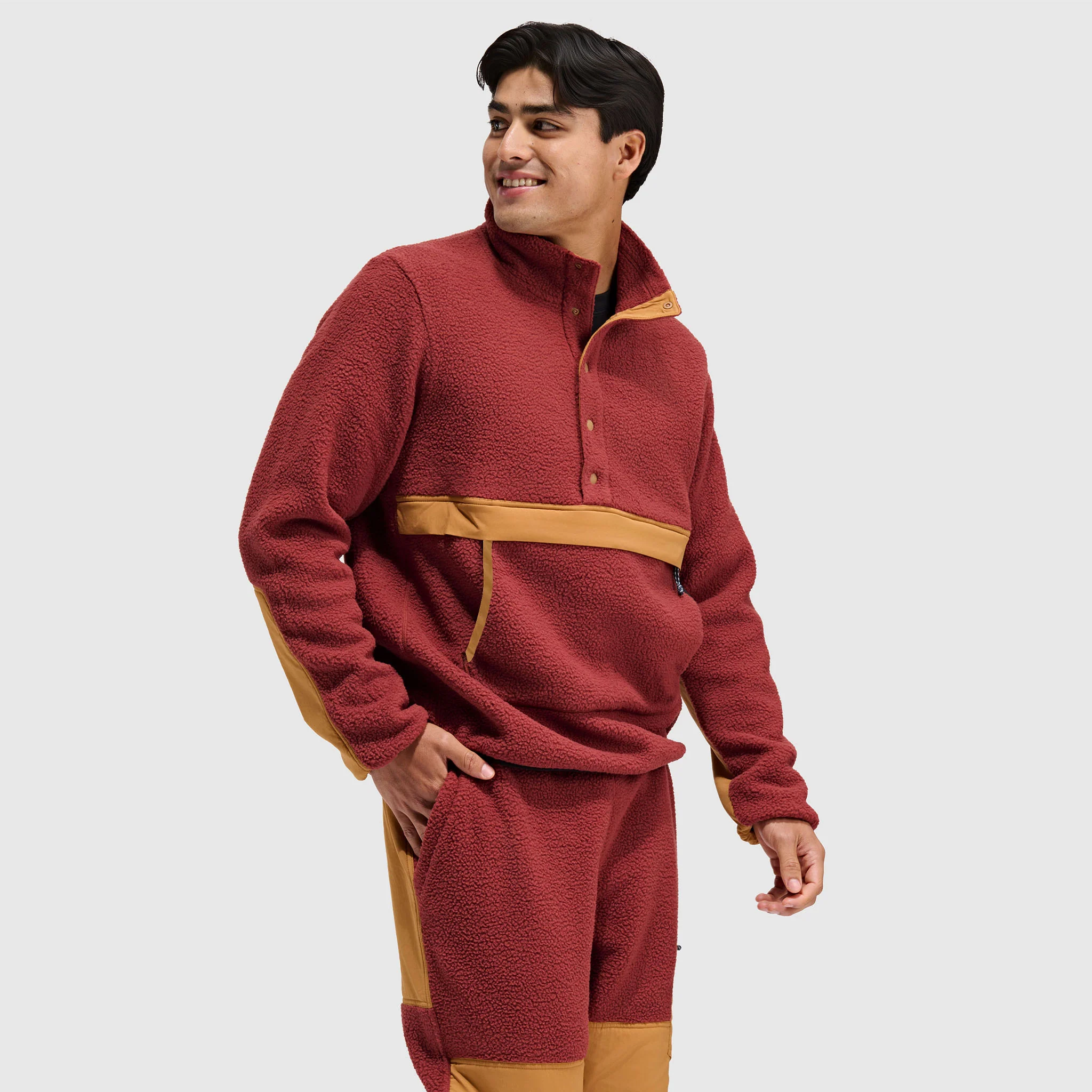 Men's Caldera Sherpa Fleece Pullover 1/2 Snap - Image 3