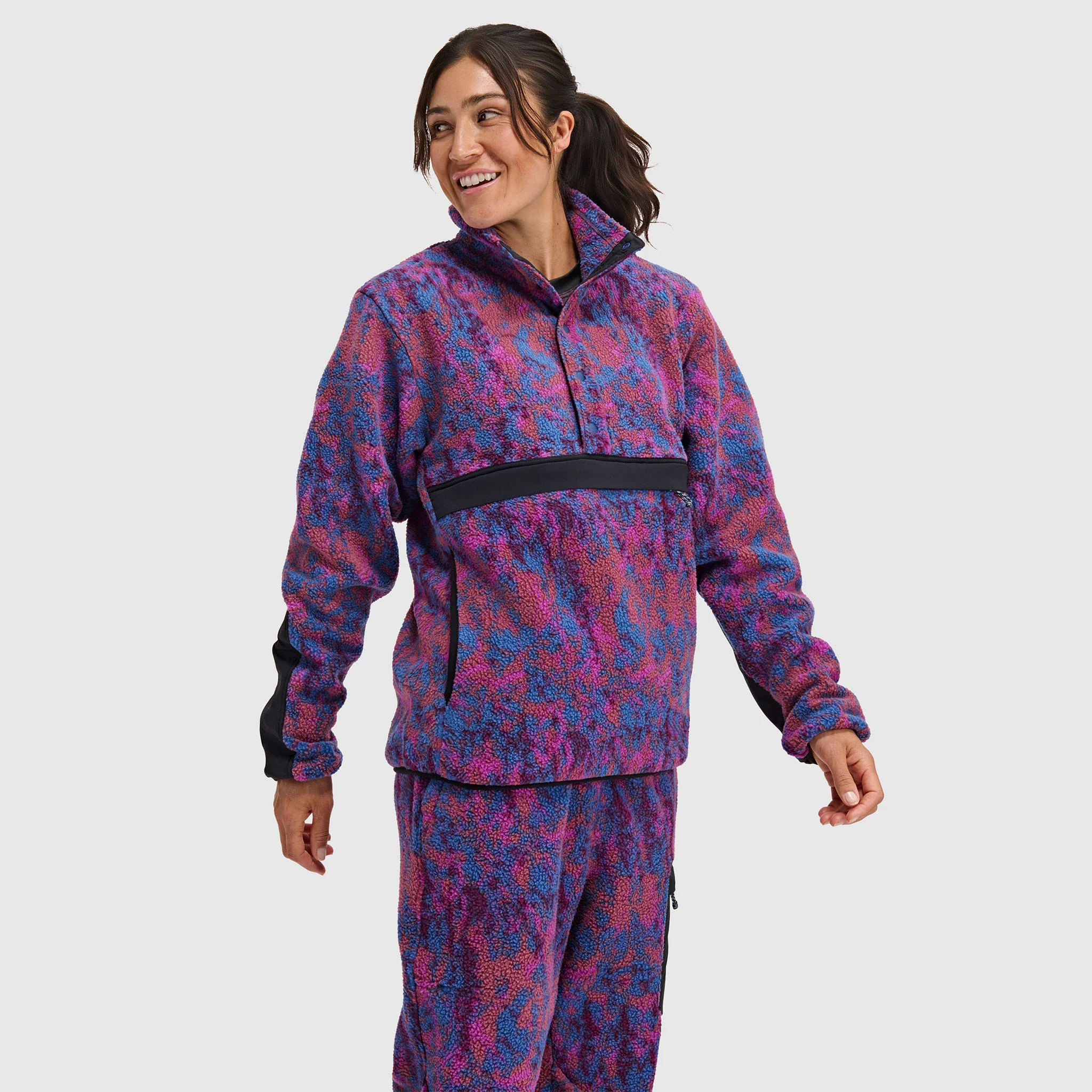 Women's Caldera Sherpa Fleece Pullover 1/2 Snap - Image 24