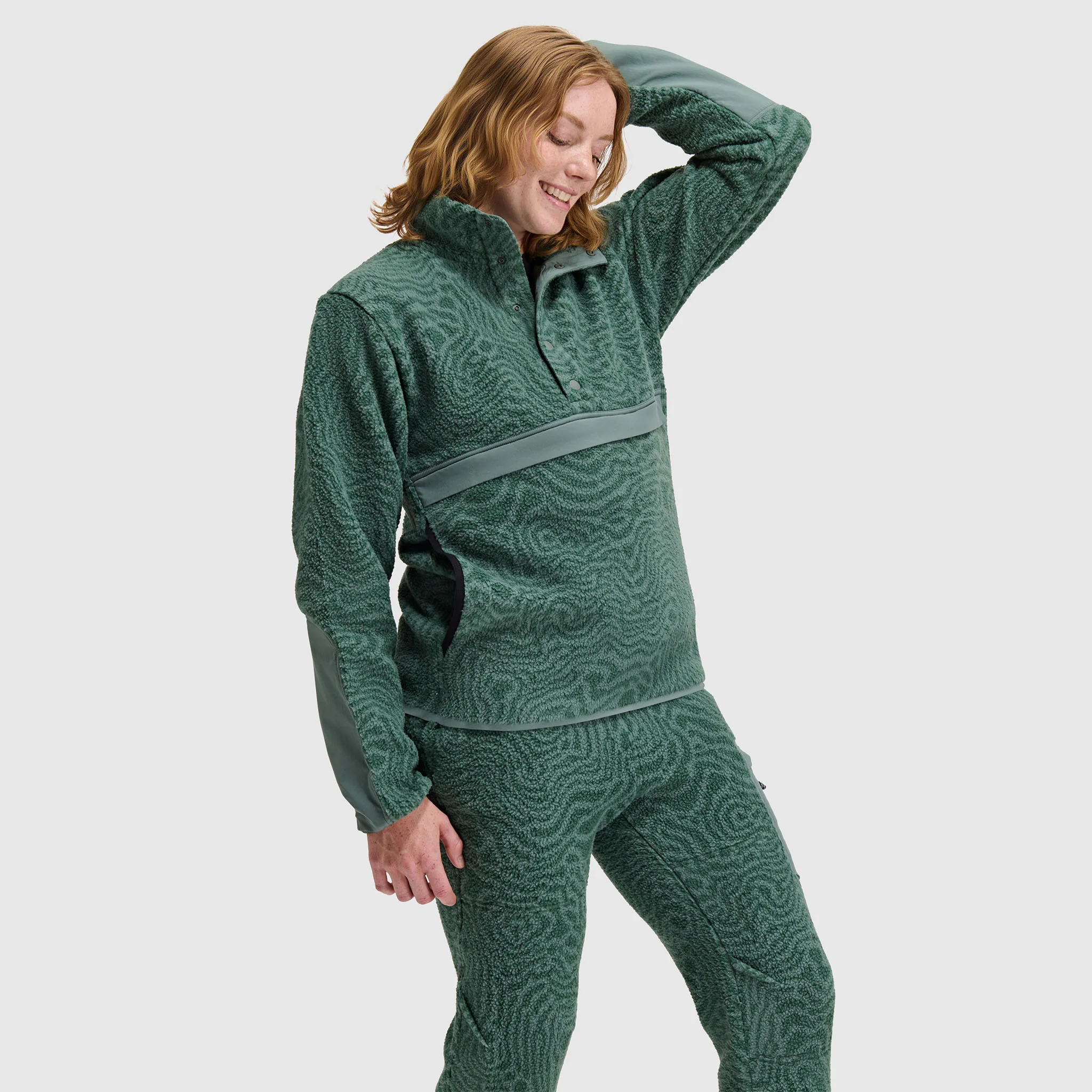Women's Caldera Sherpa Fleece Pullover 1/2 Snap - Image 4