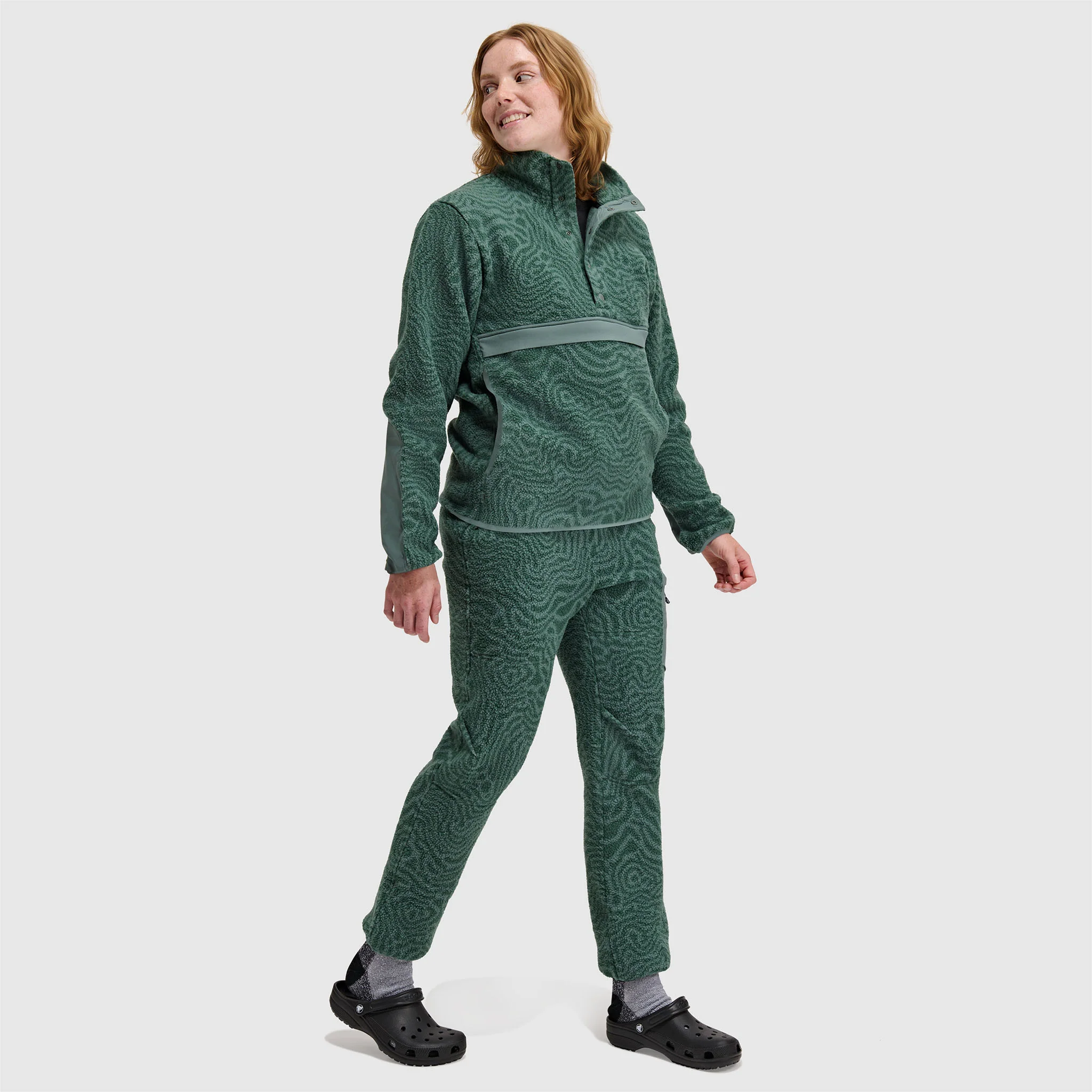 Women's Caldera Sherpa Fleece Pullover 1/2 Snap - Image 5