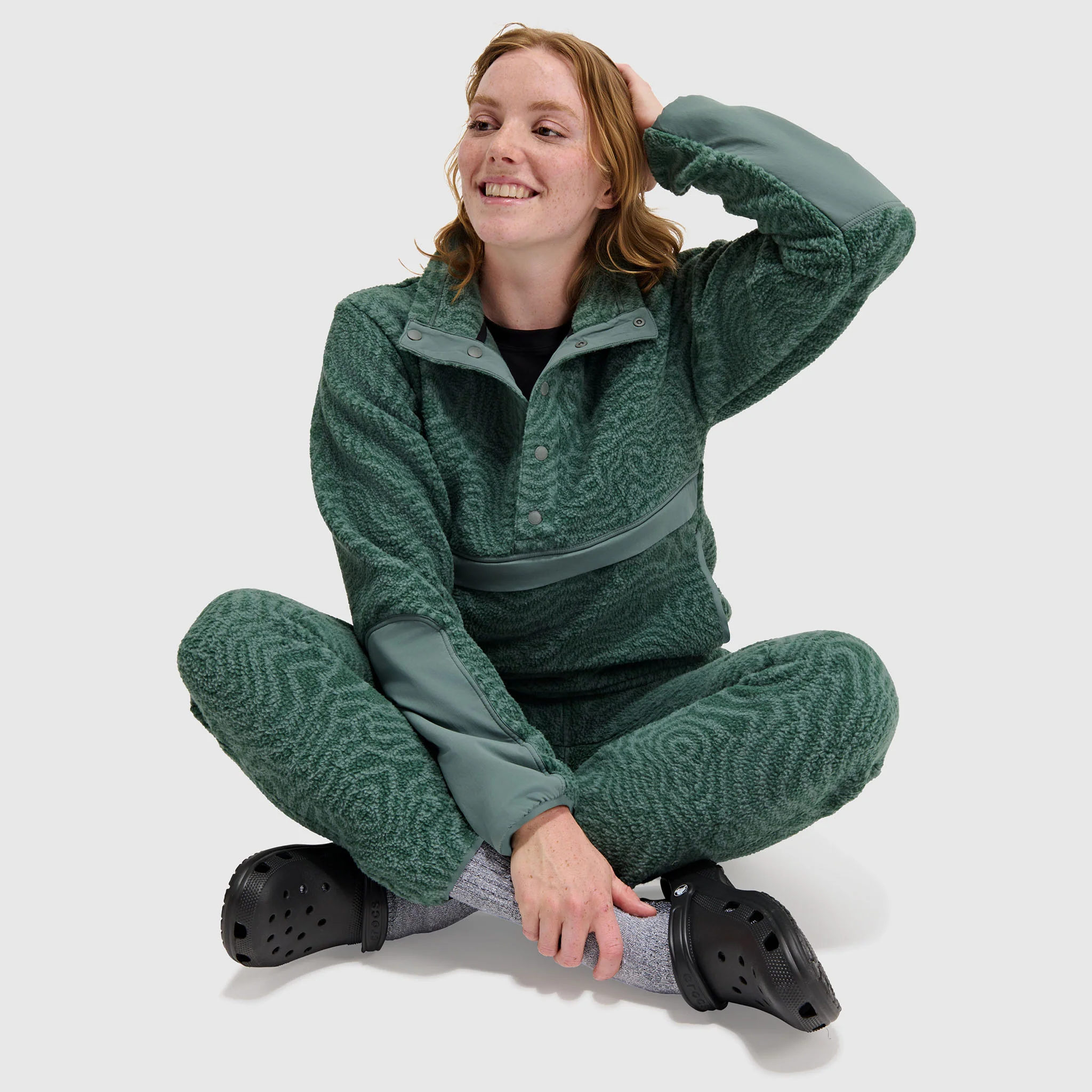 Women's Caldera Sherpa Fleece Pullover 1/2 Snap - Image 8