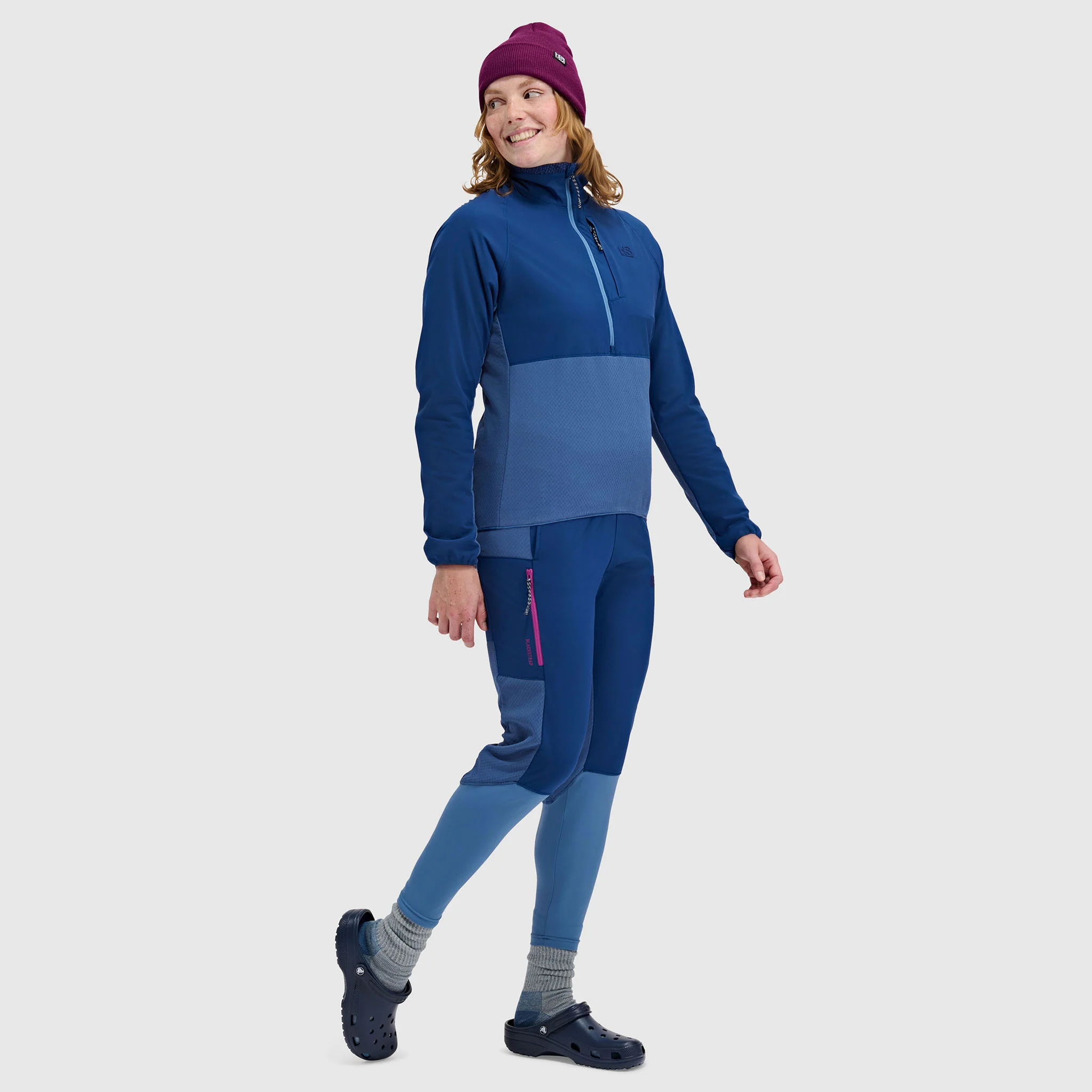 Women's Tribrid Grid Fleece Pullover Jacket 1/2 Zip - Image 10