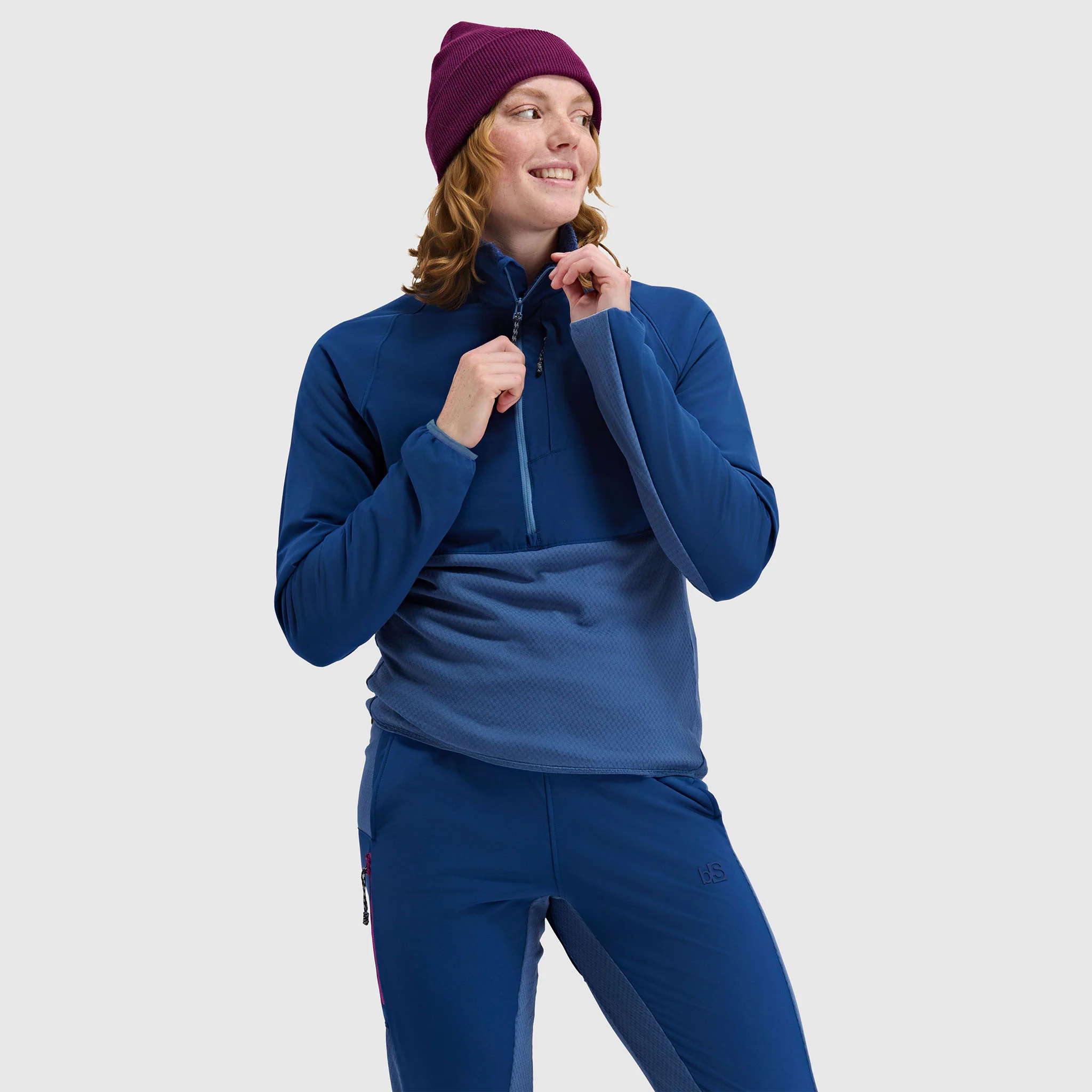 Women's Tribrid Grid Fleece Pullover Jacket 1/2 Zip - Image 7