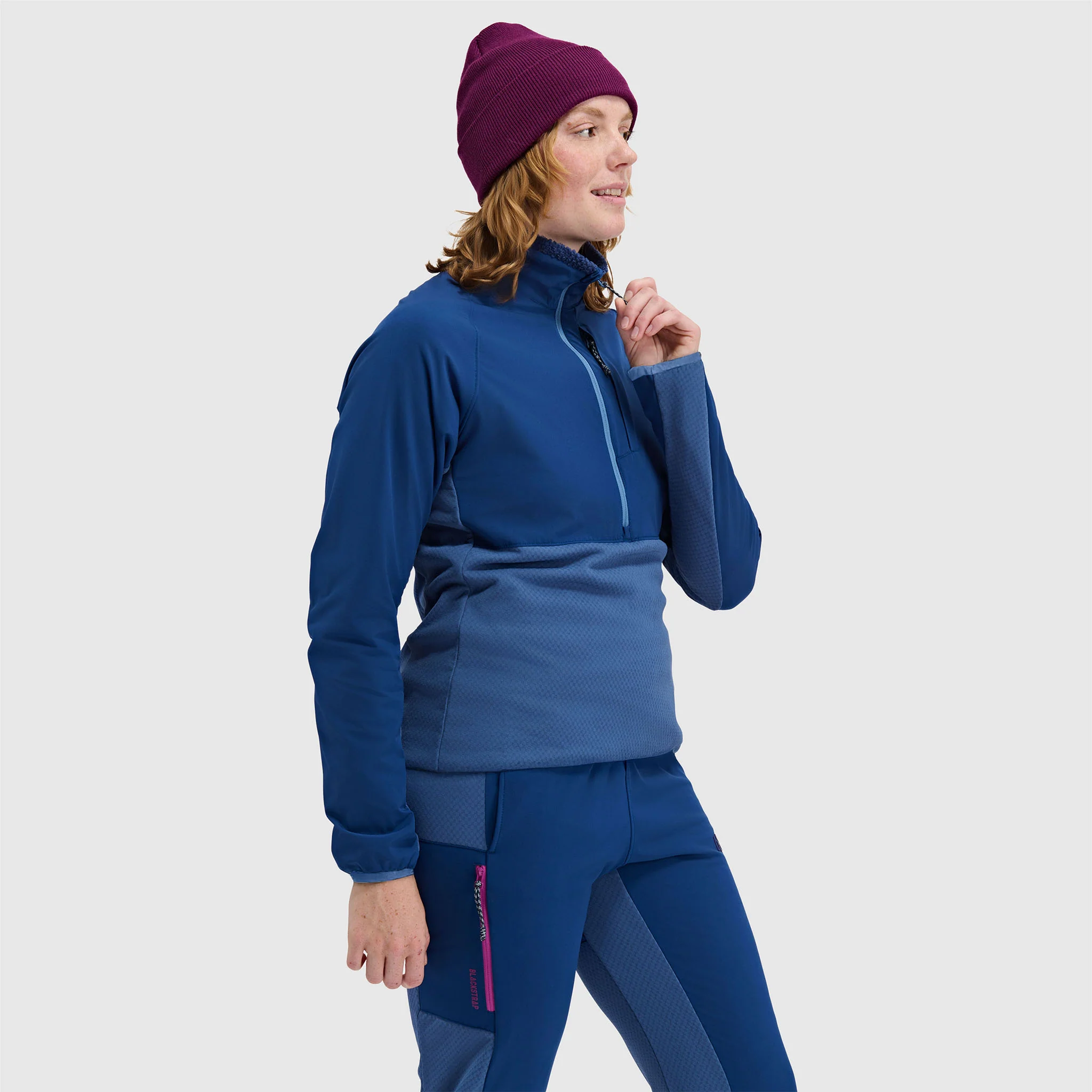 Women's Tribrid Grid Fleece Pullover Jacket 1/2 Zip - Image 9